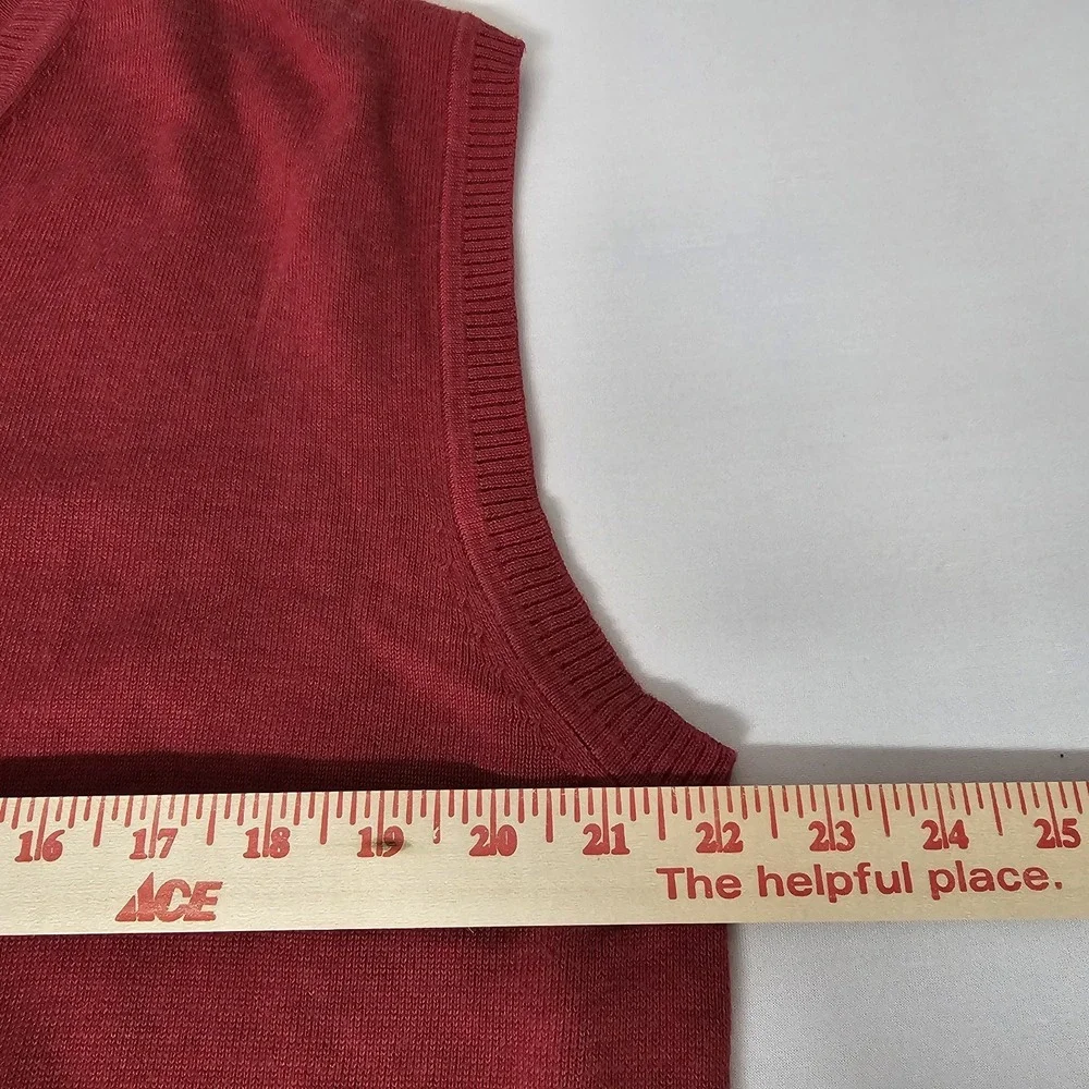 Jos‎ A Bank Signature Collection Large Red Pima Cotton Sweater V-Neck Vest Golf